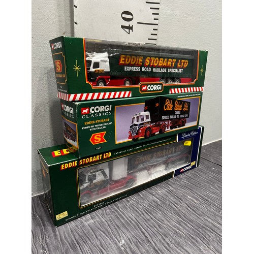 239 - 3 Corgi Eddie Stobart lorrys