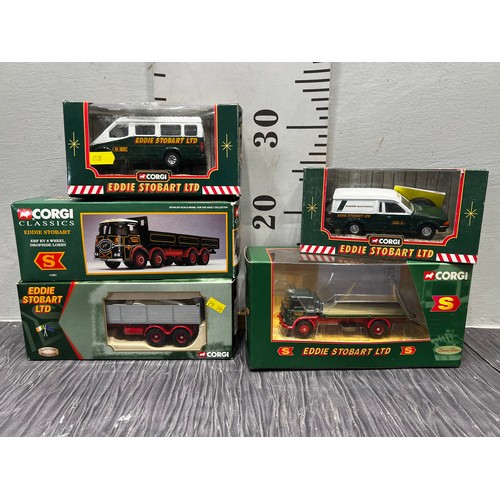 228 - 5 Corgi Eddie Stobart transport vehicles all boxed