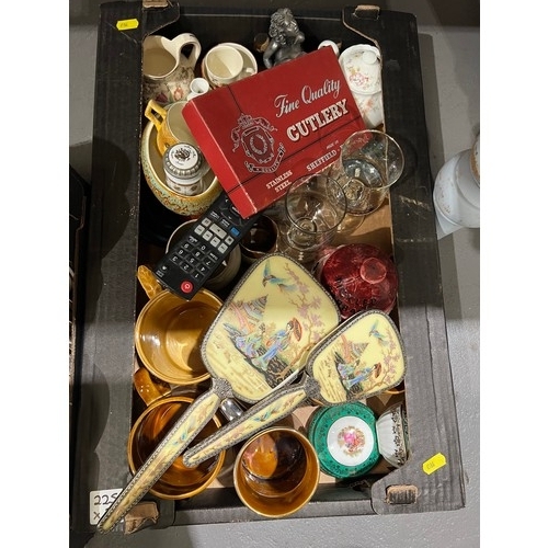 225 - 2 Boxes pottery etc