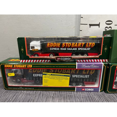 221 - 4 Corgi Eddie Stobart lorrys boxed