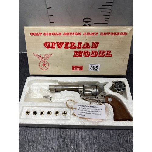 505 - Colt single action army revolver civilian model boxed in need of attention