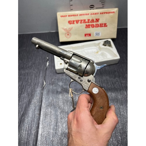 505 - Colt single action army revolver civilian model boxed in need of attention