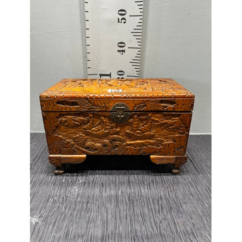 179 - Oriental carved wooden box