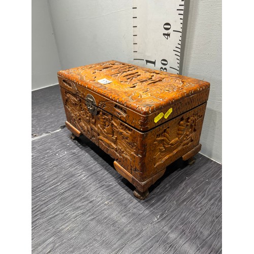 179 - Oriental carved wooden box