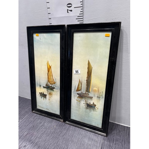 95 - 2 Vintage boat scenes framed