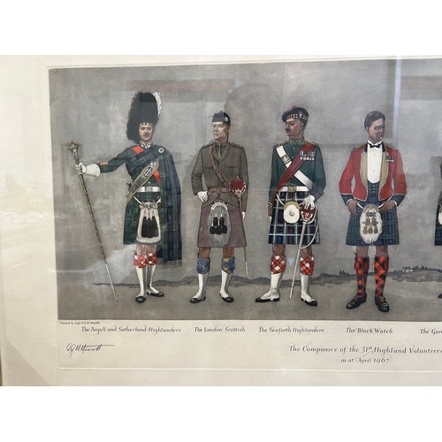 80 - Companies of 51st highland volunteers as at April 1967 painted & signed DGM mowatt, engraved & signe... 