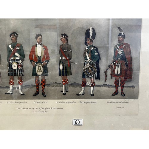 80 - Companies of 51st highland volunteers as at April 1967 painted & signed DGM mowatt, engraved & signe... 