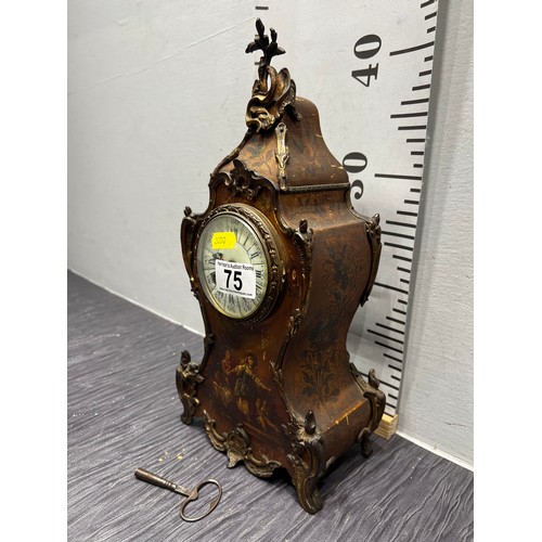 75 - 19th century boulle clock with key