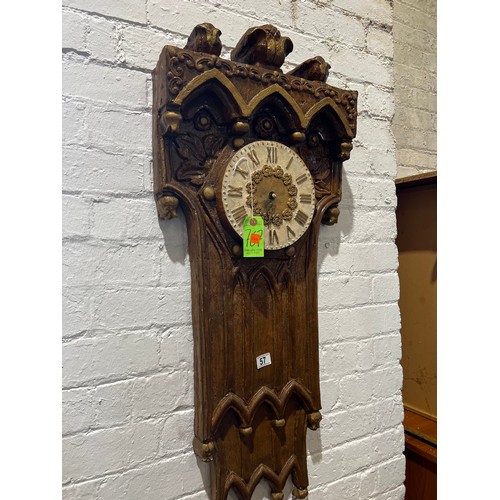 57 - Gothic style revival resin clock