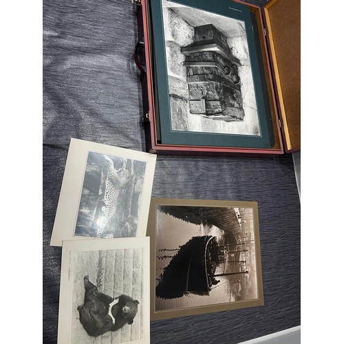 55 - Quantity large  photographs in wooden case