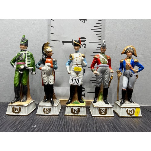 110 - 5 Porcelain Napoleonic figures