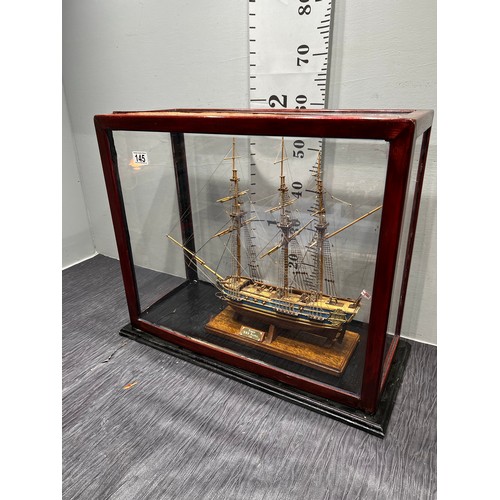 145 - Frigate H.M.S president 1760 in glass case