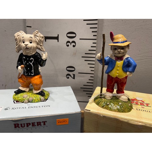 36 - 2 Royal doulton Rupert the bear figures boxed