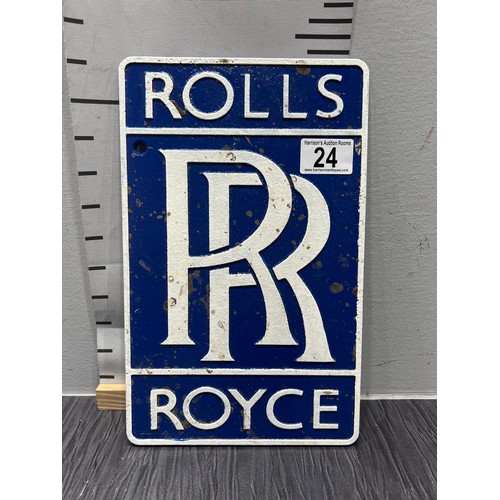 24 - Rolls Royce cast iron plaque