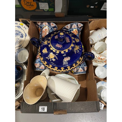 18 - 3 Boxes china pottery etc