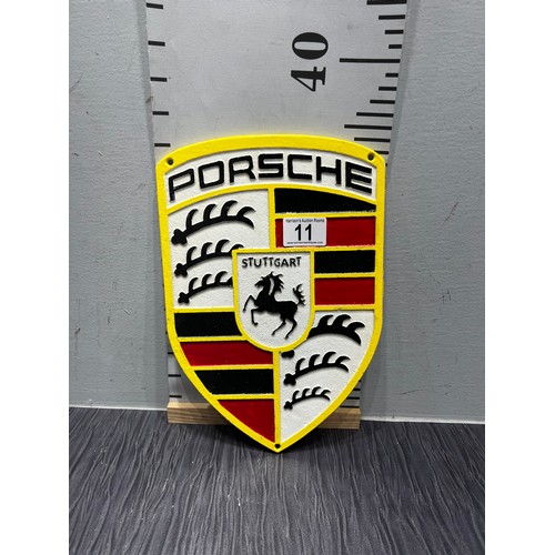 11 - Porsche cast iron plaque