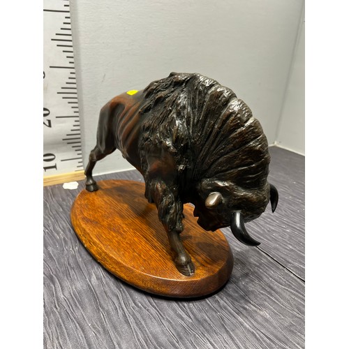 162 - Large heavy bronze buffalo