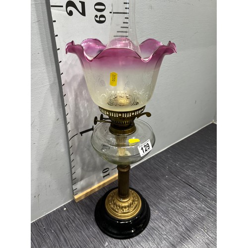 129 - Victorian oil lamp shade & funnel