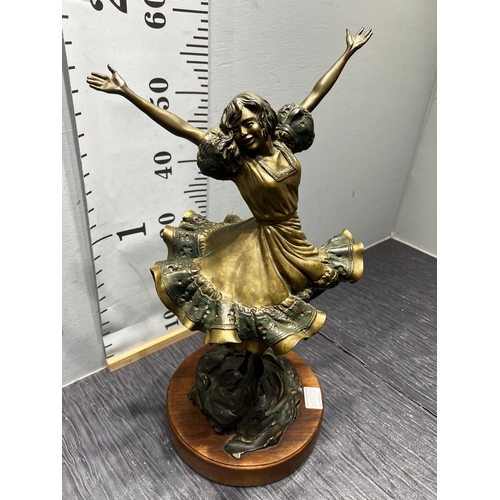 Superb Bronze revolving lady sculpture signed Jisearle 85 measures 21.5 ...