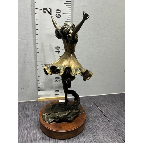 Superb Bronze revolving lady sculpture signed Jisearle 85 measures 21.5 ...