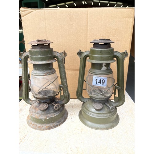 2 Military tilly lamps gremlin made in England