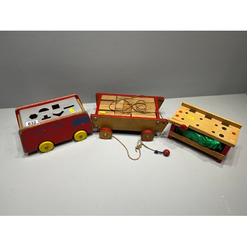 632 - kids wooden vintage toys