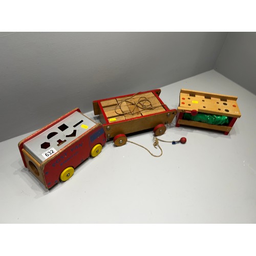 632 - kids wooden vintage toys