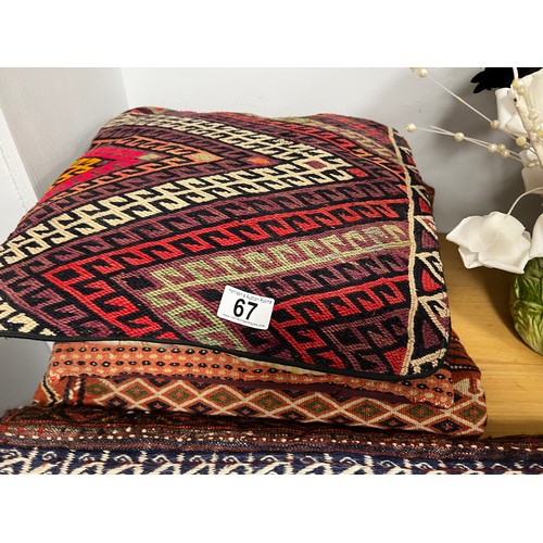 67 - 3 Vintage art deco baluch cushions