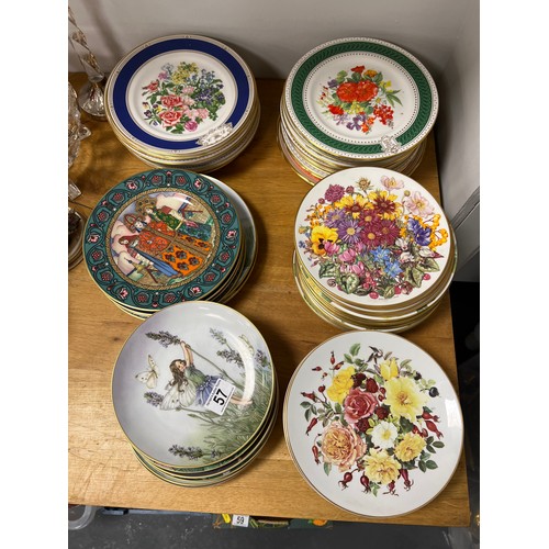 57 - Large quantity wall plates royal doulton villeroy boch, Franklin mint etc