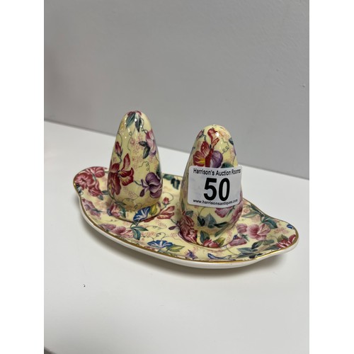 50 - Wade chintz cruet set