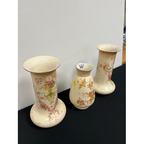 34 - 3 Victorian vases