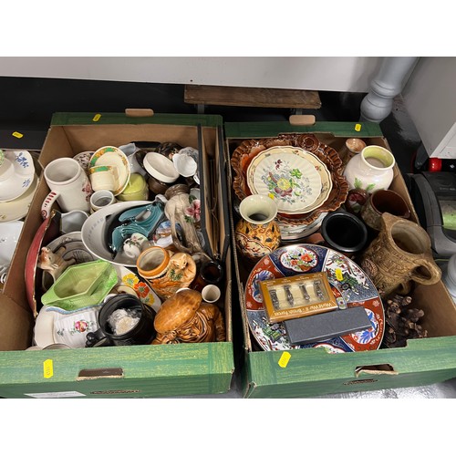 32 - 4 Boxes collectable pottery shelley, coalport, poole etc