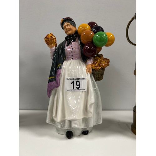 19 - Royal doulton figure 'biddy penny farthing' approx 8.5