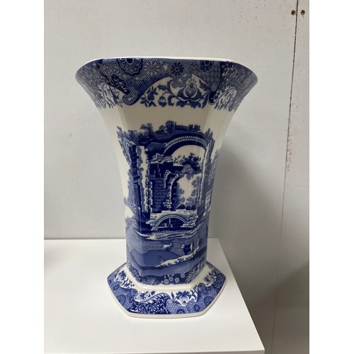 8 - Large blue/white spode vase 10.25