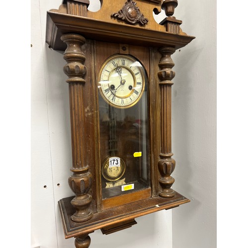 173 - Victorian walnut Vienna wall clock