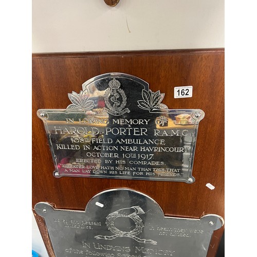 162 - Very large memorial plaque great war 1914-1918 from local Barnsley church