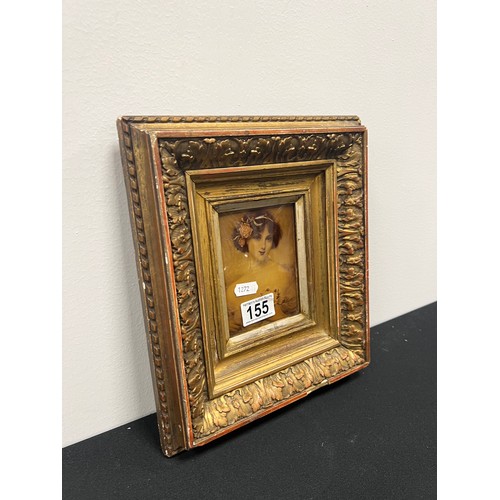 155 - Victorian Vintage crystoleum in gilt frame