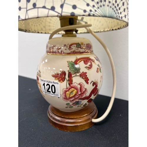 120 - Masons red manderley lamp and shade