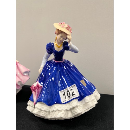 102 - 2 royal doulton figure of the year lady figures