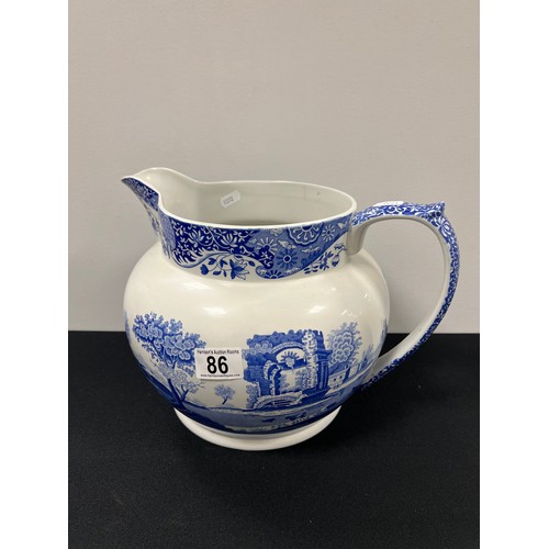 86 - Very large spode blue and white jug