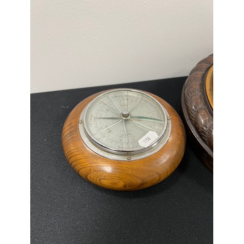 84 - 3 early 20th century oak round barometers