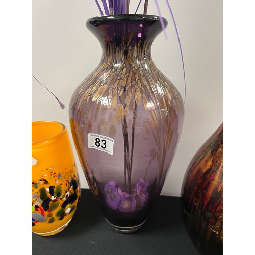 83 - 3 studio design glass vases