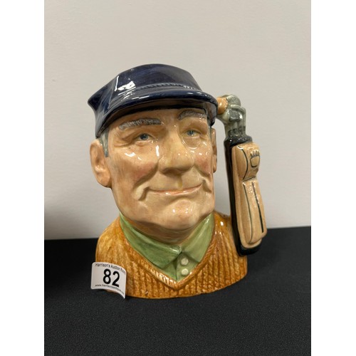 82 - Royal doulton character jug and golfer, Simon the cellarer