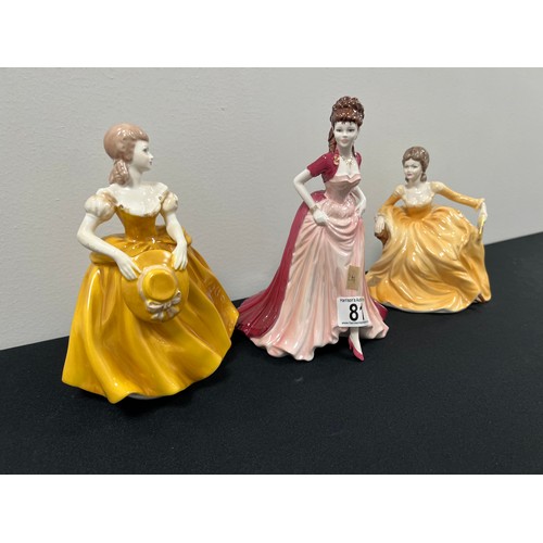 81 - 3 Coalport lady figures