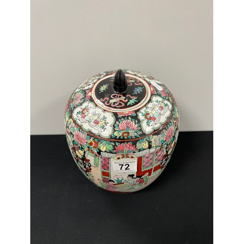 72 - Cantonese Famille rose porcelain jar and cover 44cm marked on base