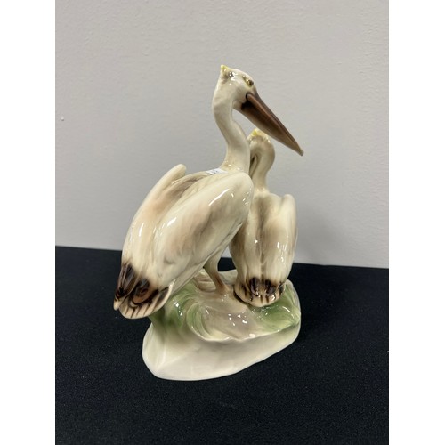 65 - Austrian art deco figurine pelican birds wilen keramos