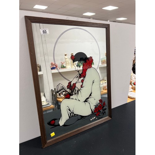 60 - Vintage pierrot clown mirror