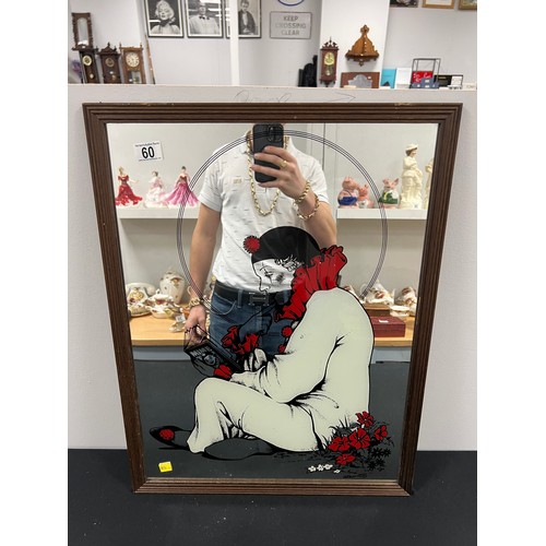 60 - Vintage pierrot clown mirror