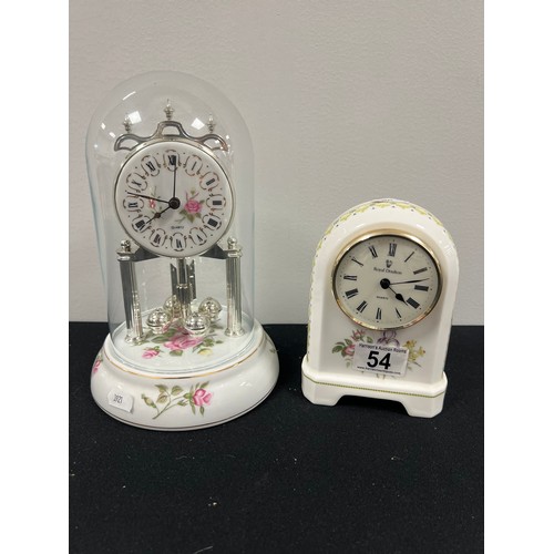 54 - Royal doulton clock and anniversary clock