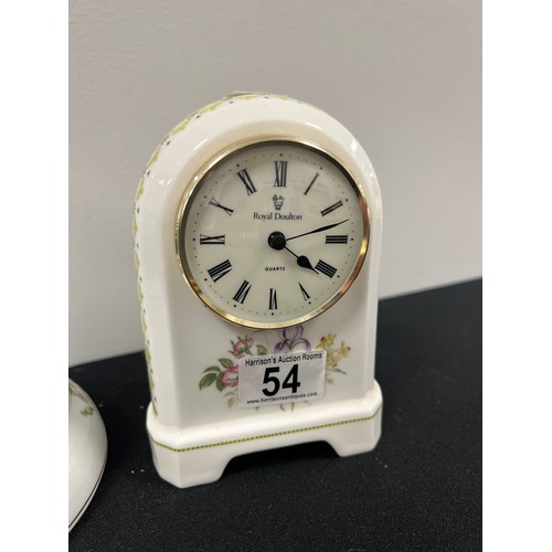 54 - Royal doulton clock and anniversary clock